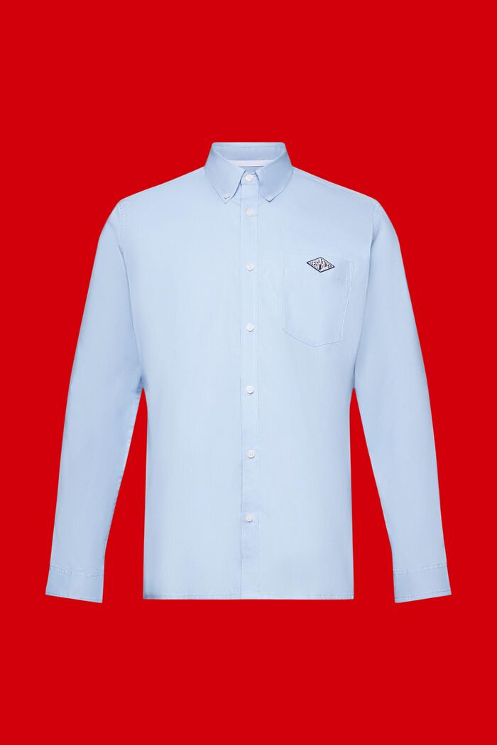 棉質扣角領襯衫, 淺藍色, detail image number 5