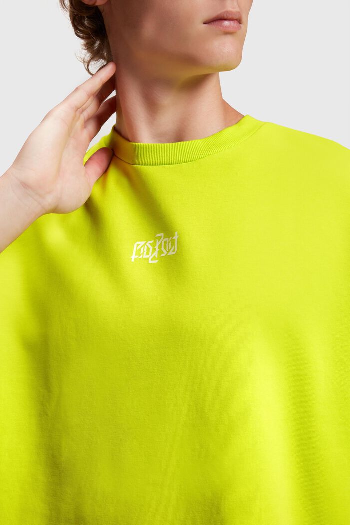 Relaxed Fit Neon Pop Print Sweatshirt, LIME YELLOW, detail image number 2
