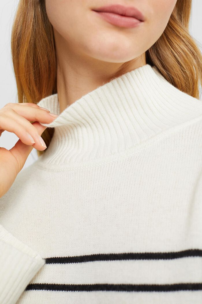 羊毛混紡立領針織上衣，LENZING™ ECOVERO™, 白色, detail image number 2