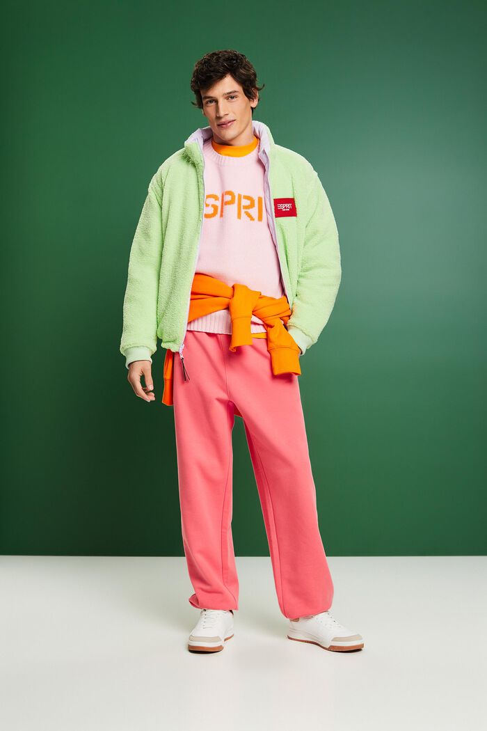 ‌棉質搖粒絨LOGO標誌運動褲, 粉紅色, detail image number 1